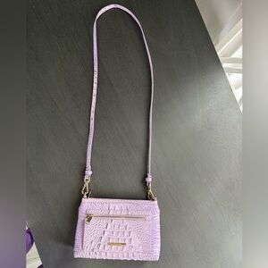 Lavender Crocodile Embossed Crossbody Bag Brahmin